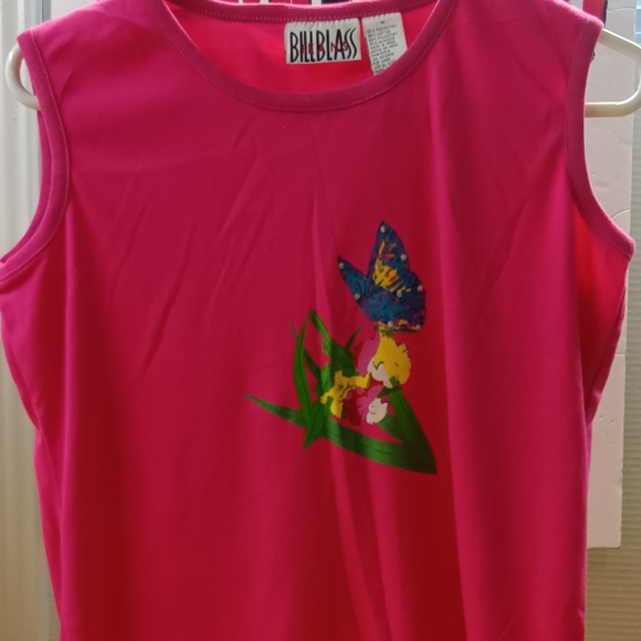 Bill blast  pink butterfly floral sleeveless blouse size medium - Picture 1 of 11